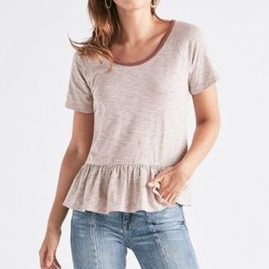 NWOT Lucky Brand striped peplum tee